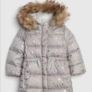 Gap puffer - gray with stars 2T NWT